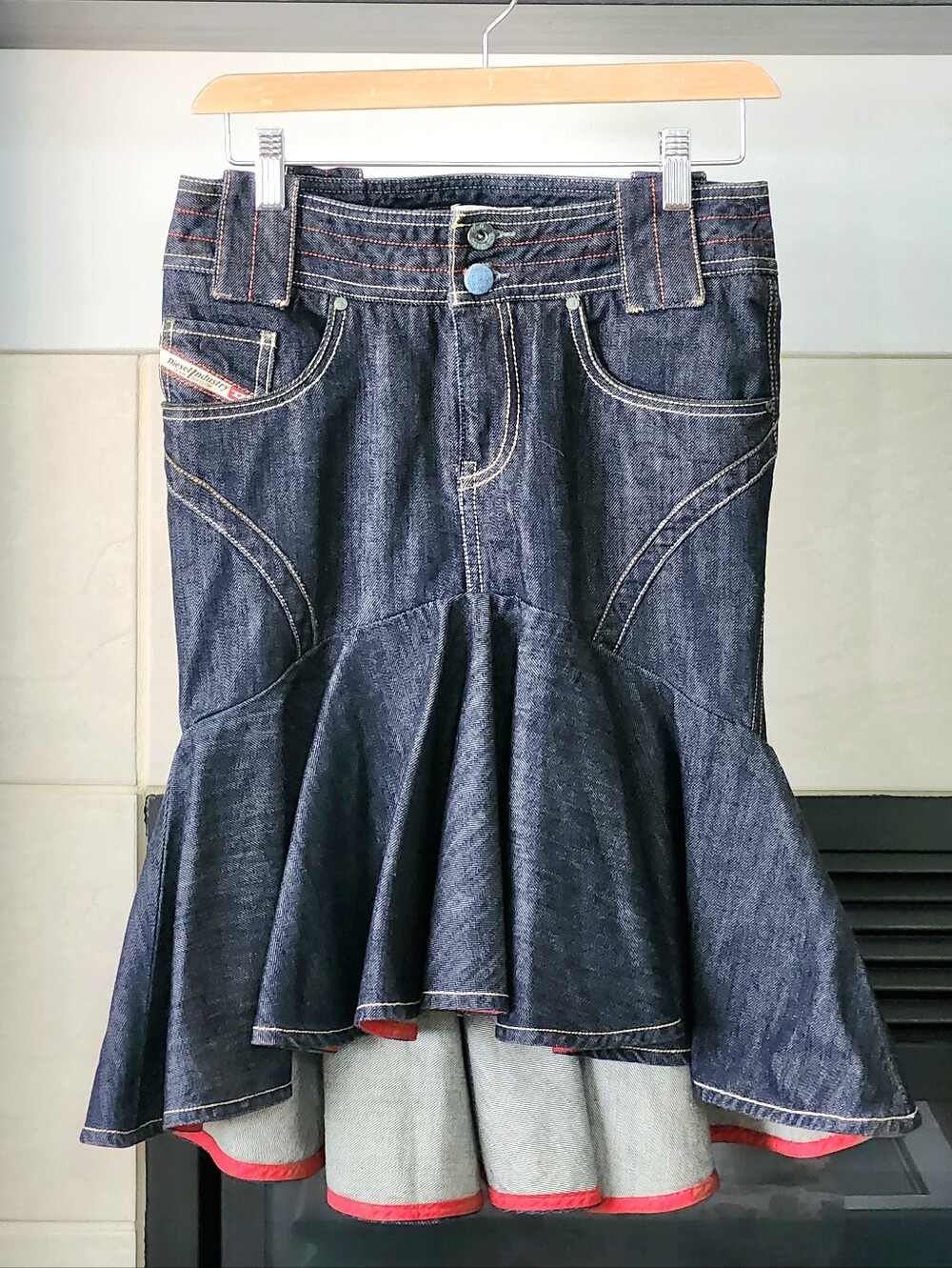 Diesel 100% Cotton Skirt, Denim Blue in Size 6
